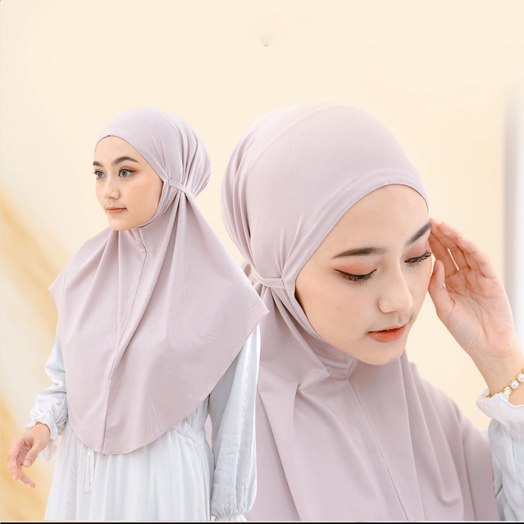 Jilbab Bergo Jersey Non Pad Tali Ukuran M High Quality