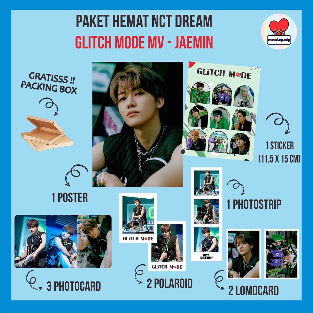 (FREEBOX) PAKET HEMAT NCT DREAM GLITCH MODE - FANKIT NCT DREAM GLITCH MODE - KODE MV HIJAU 10K