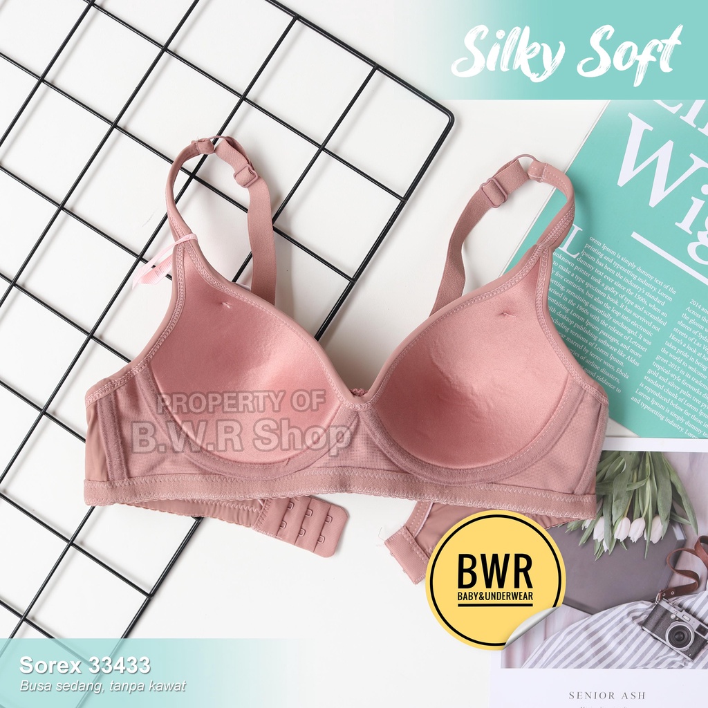 BH Sorex 33433 Silky Soft / Bra Busa Sedang Tanpa Kawat Kait 2 | Bwr