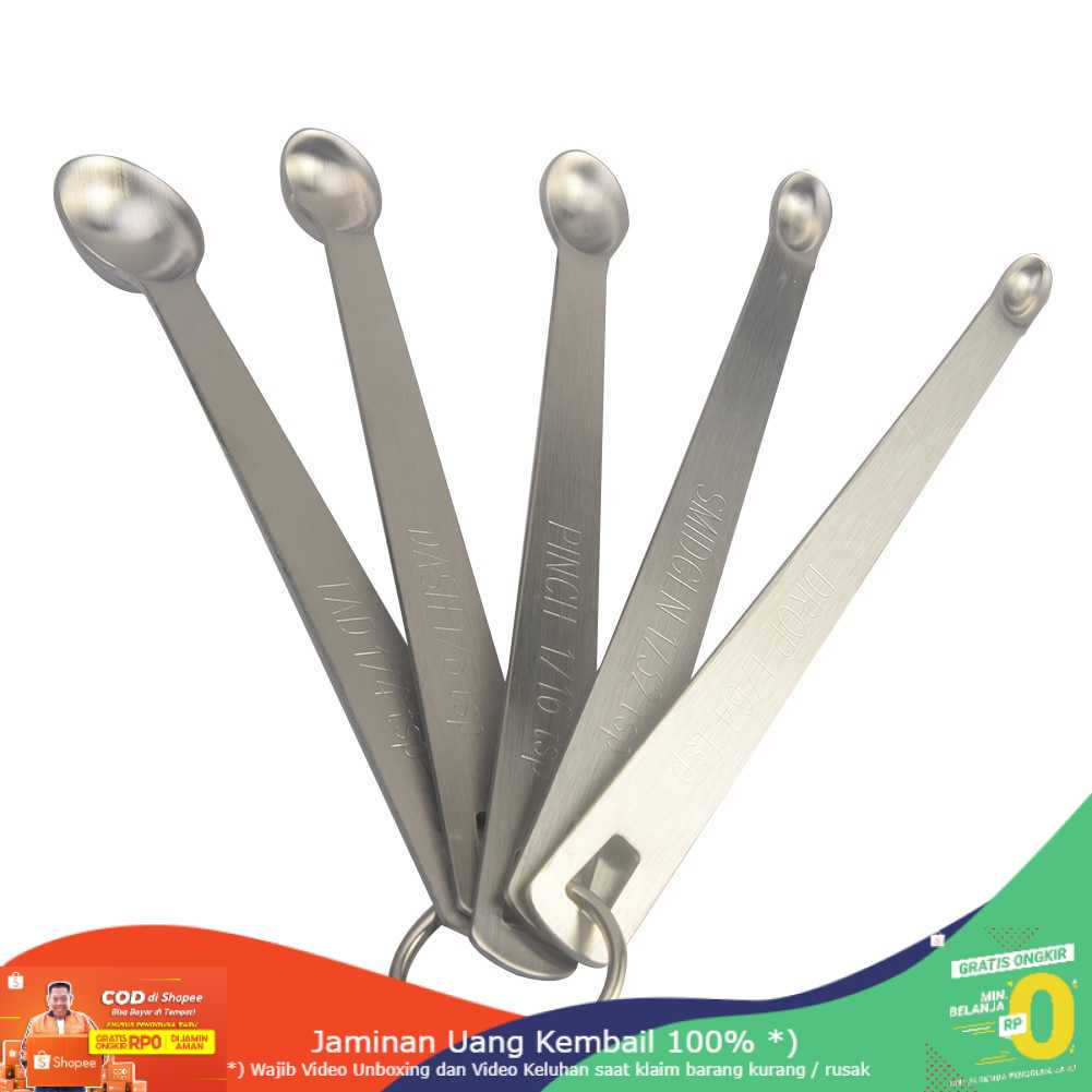 (BISA COD) RVOSTR Houseen Sendok Takar Teh Stainless Steel Measuring Spoon 5 PCS - S301