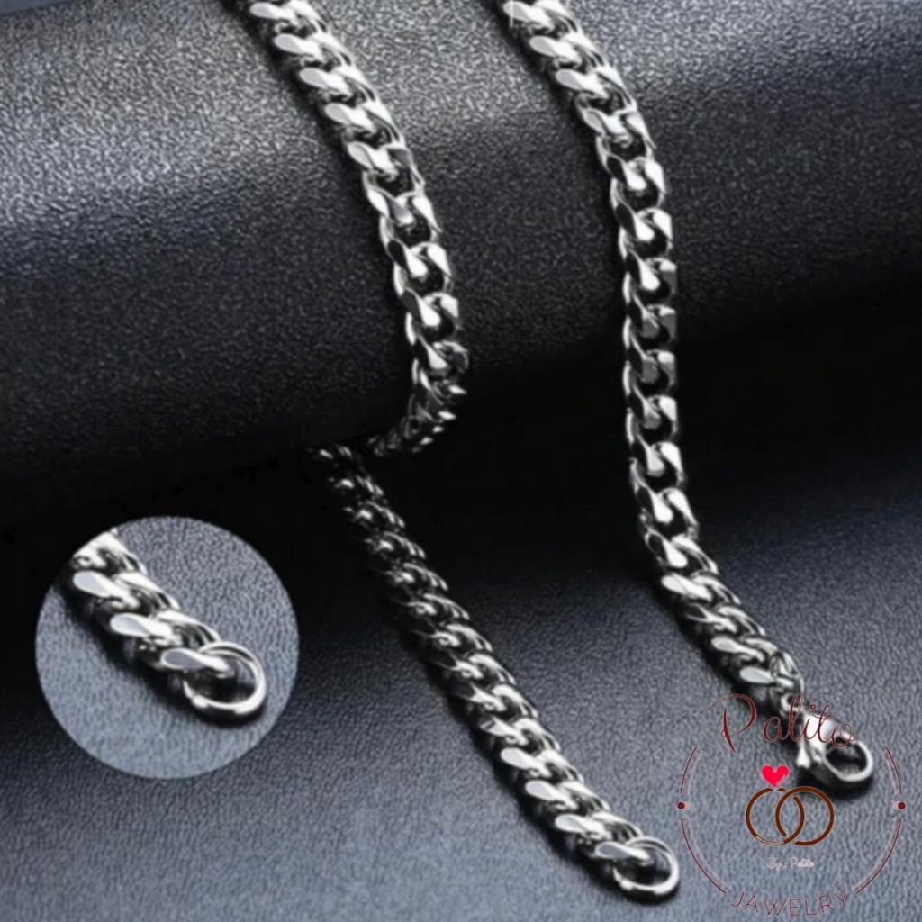 KALUNG RANTAI TITANIUM  PRIA DAN WANITA SILVER MODEL PUNK/KALUNG PRIA MACHO IMPORT