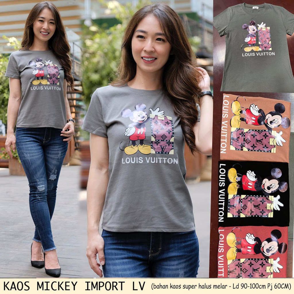 [REAL PIC] KAOS MICKEY IMPORT LV - kaos wanita