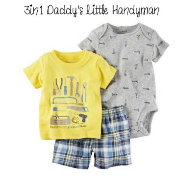 Stelan Jumper Anak LakiLaki 3in1 Daddy's Little Handyman