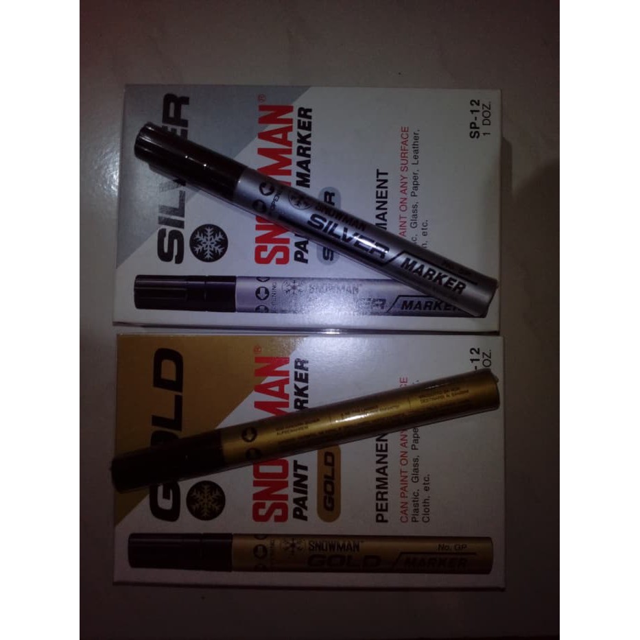 

Dijual Spidol Paint marker permanent snowman gold silver Berkualitas