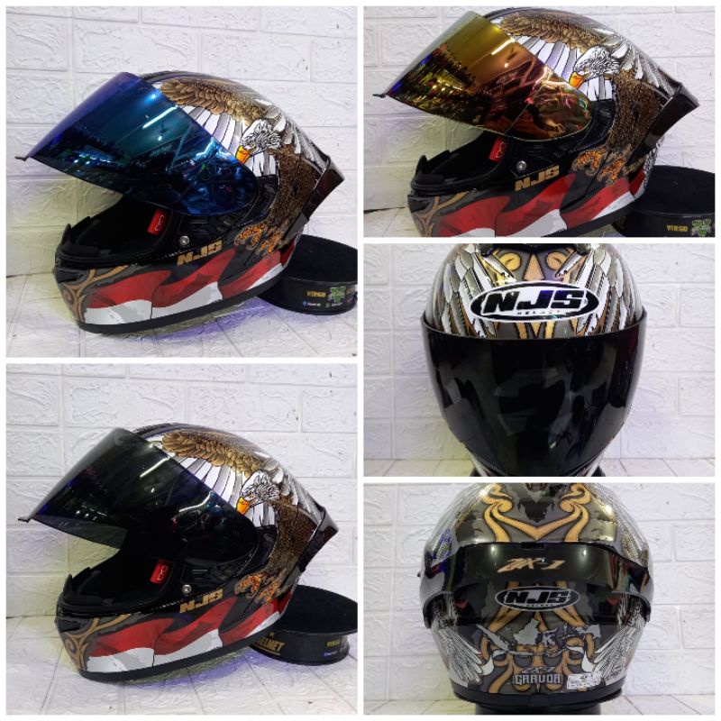 HELM NJS ZX-1 MOTIF GARUDA PAKET GANTENG