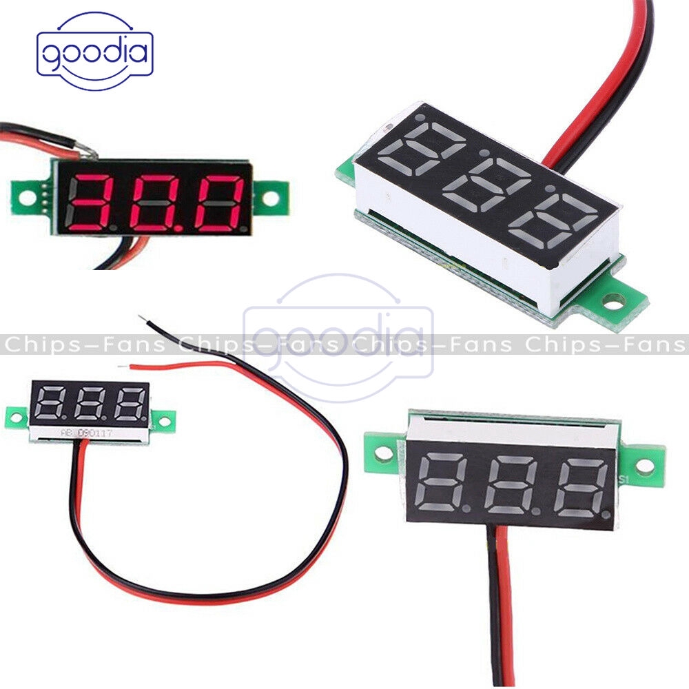0.28 &quot; 2/3 Wire Display Led Digital Voltmeter Pengukur Tegangan Panel Meter