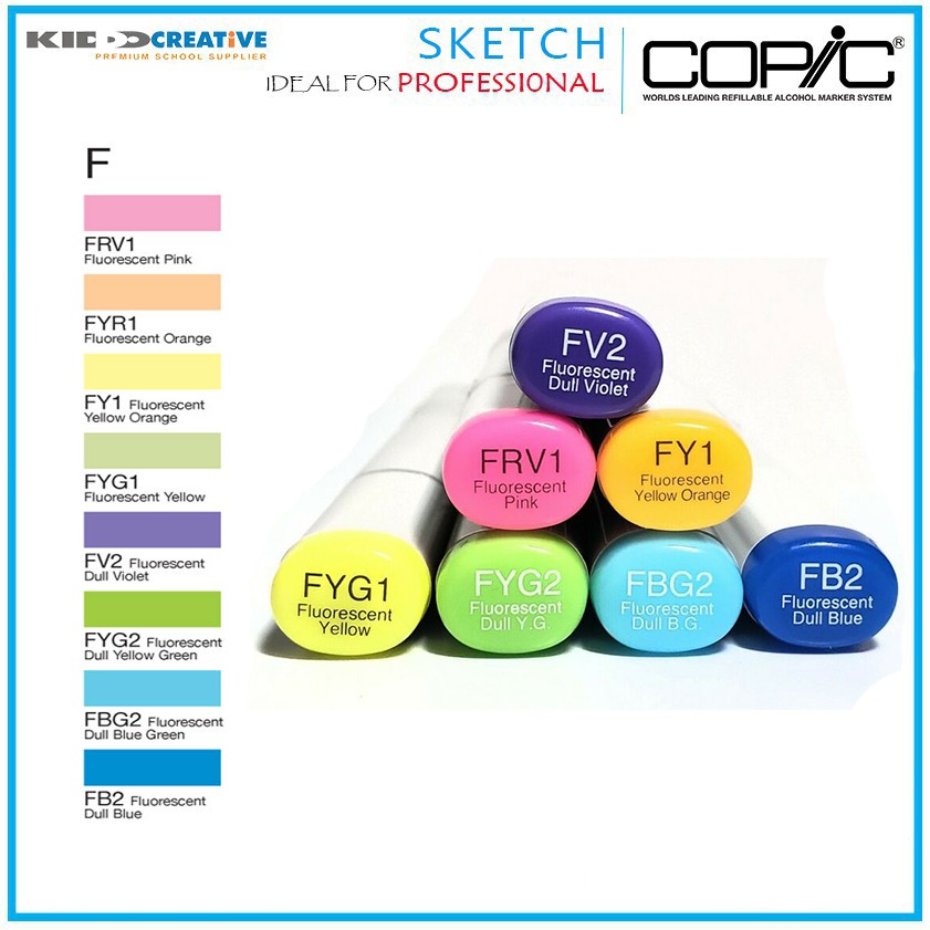 

COPIC INDIVIDUAL SKETCH MARKER COLOR ( F ) FLUORESCENT