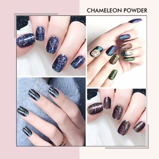 Chameleon powder glitter nail art bunglon galaxy nails powder