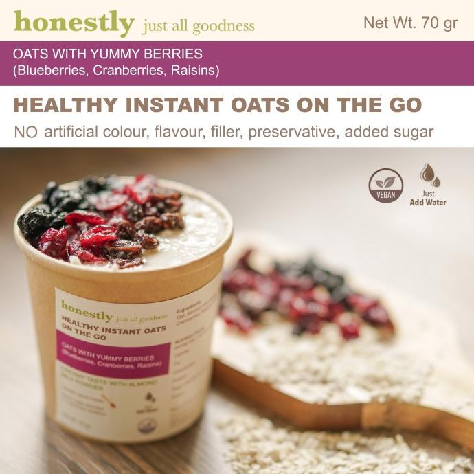 

Diskon healthy instant oatmeal cup oatmeal instan vegan -YUMMY BERRY - Diskon
