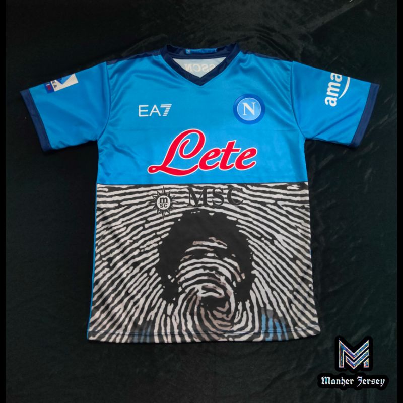 Jersey Napoli Home 2021 2022 Tributo Maradona Full Printing Custom