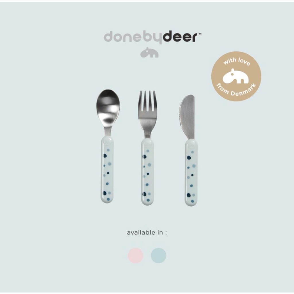 Done by Deer Cutlery Set Dreamy Dots- Sendok makan anak