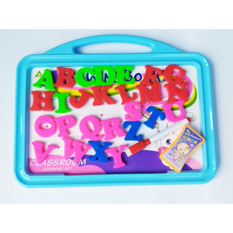 Papan Tulis Whiteboard+ Magnet Abjad / Drawing Board Mainan Edukasi Alat Belajar Anak PAUD