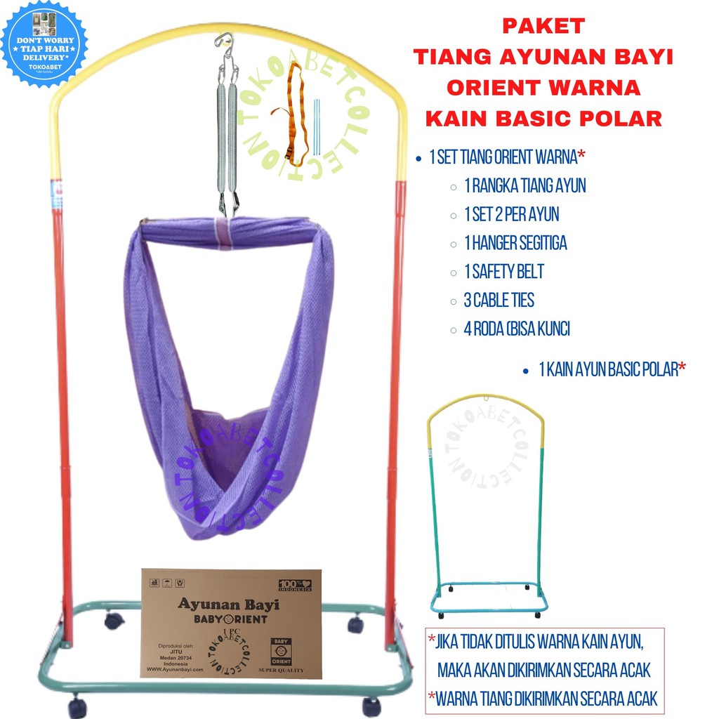 PAKET AYUNAN BAYI TIANG ORIENT WARNA KAIN KELAMBU Lengkap  Per Hanger Segitiga Variasi Warna