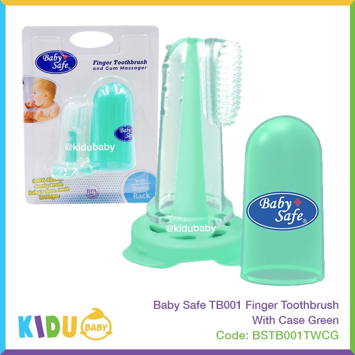 Baby Safe TB002 Finger Toothbrush With Case Sikat Gigi Gusi dan Lidah Bayi dan Anak Kidu Baby