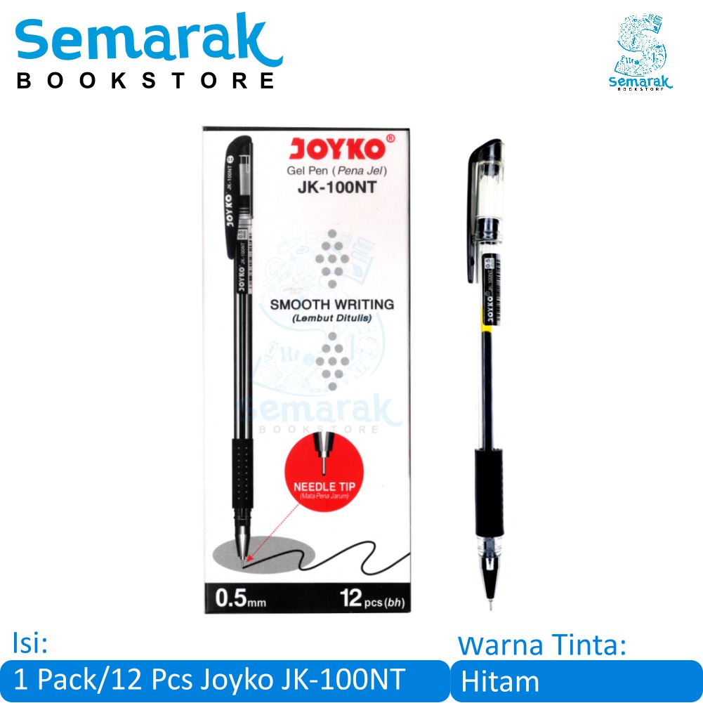 

Joyko JK-100 NT Pena Jel Lancip - Hitam [1 Pack / 12 Pcs]