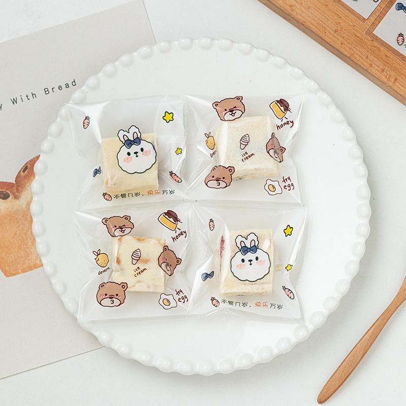 PLASTIK COOKIES 7x7 dan 7.5x7.5 OPP KAWAII CUTE KEMASAN LUCU IMUT STYLE KOREA.