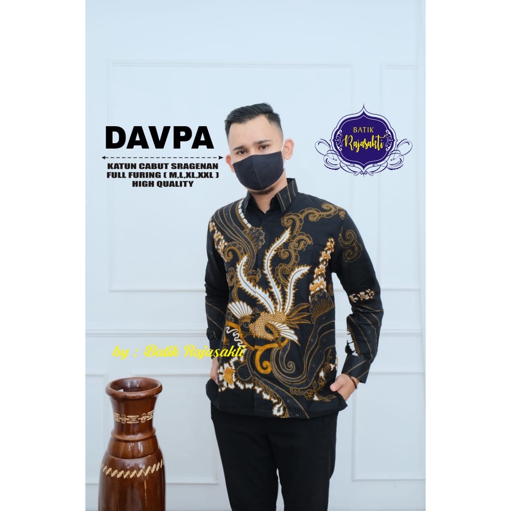 DAVPA RAJASAKTI BATIKSOLOAMANAH KEMEJA BAJU BATIK PRIA SOLO LENGAN PANJANG PENDEK LAPIS FURING ATASAN BATIK PREMIUM MODERN KATUN HALUS GAGAH PERKOSO GAJAHSORA GALING INDAH GALING MERAH BURUNG BERSUA GALING MEWAH GANDRAWATI GANJAR BORNEO GARUDA ABSTRAK