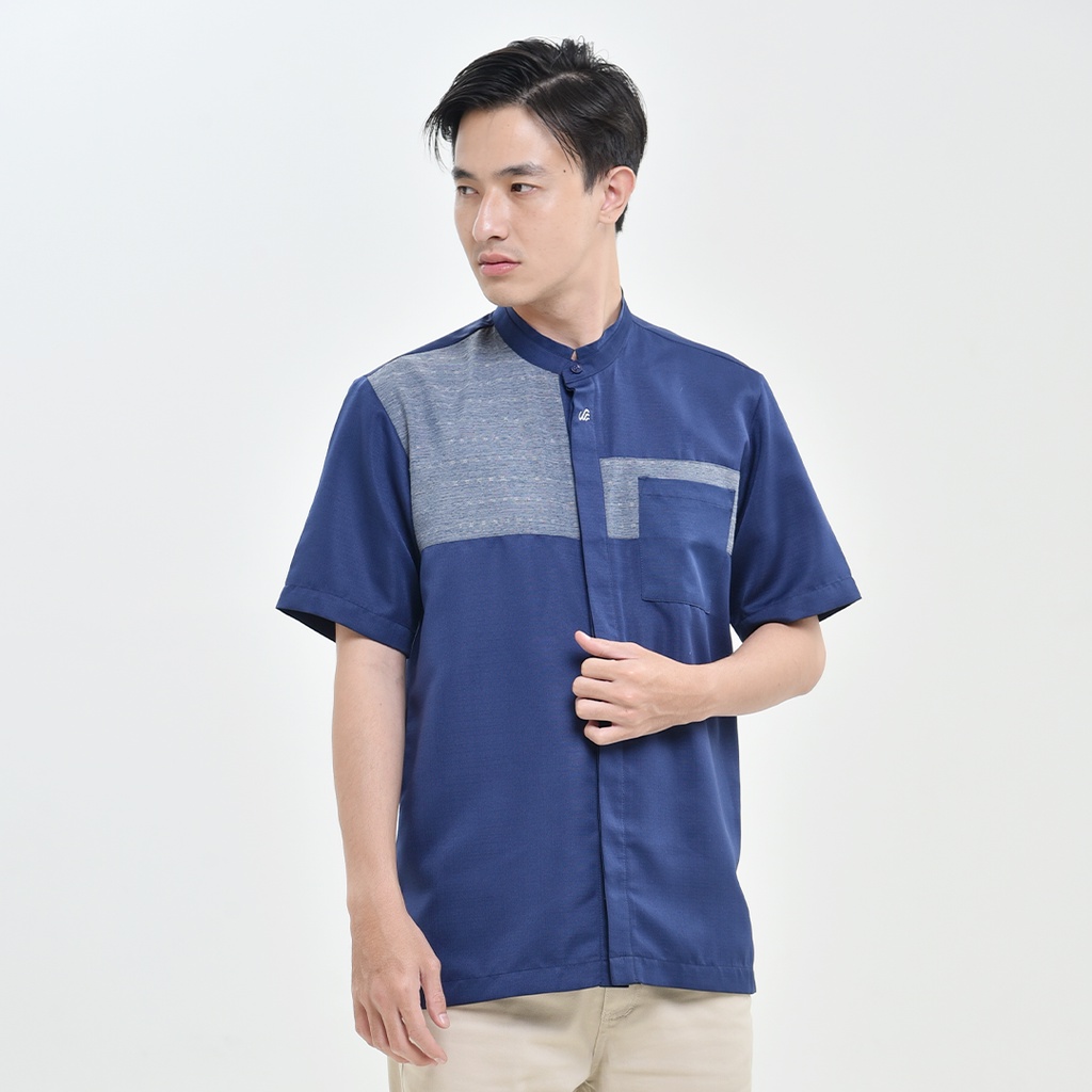 Rabbani - Kemeja Koko Lengan Pendek Yazan - baju koko lengan pendek dewasa warna merah hati marun ma