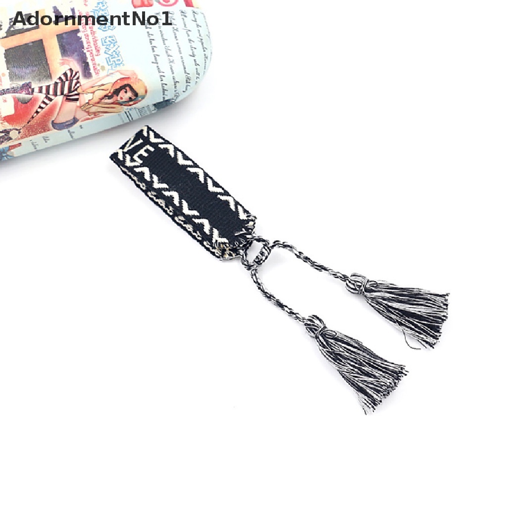 (AdornmentNo1) Gelang Tangan Tali Adjust Gaya Bohemia Motif Bordir Aksen Rumbai Handmade Untuk Wanita