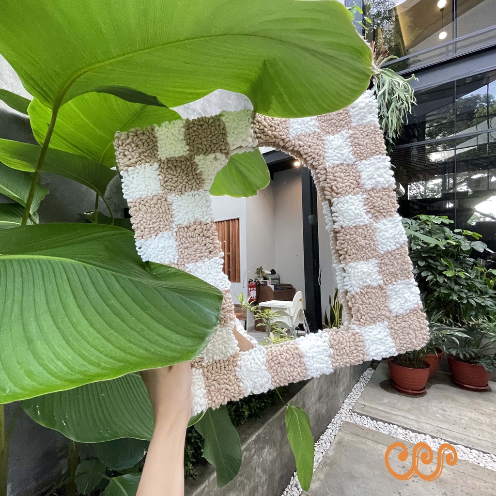 [craftzilla] Punch needle mirror / cermin kaca rias aesthetic