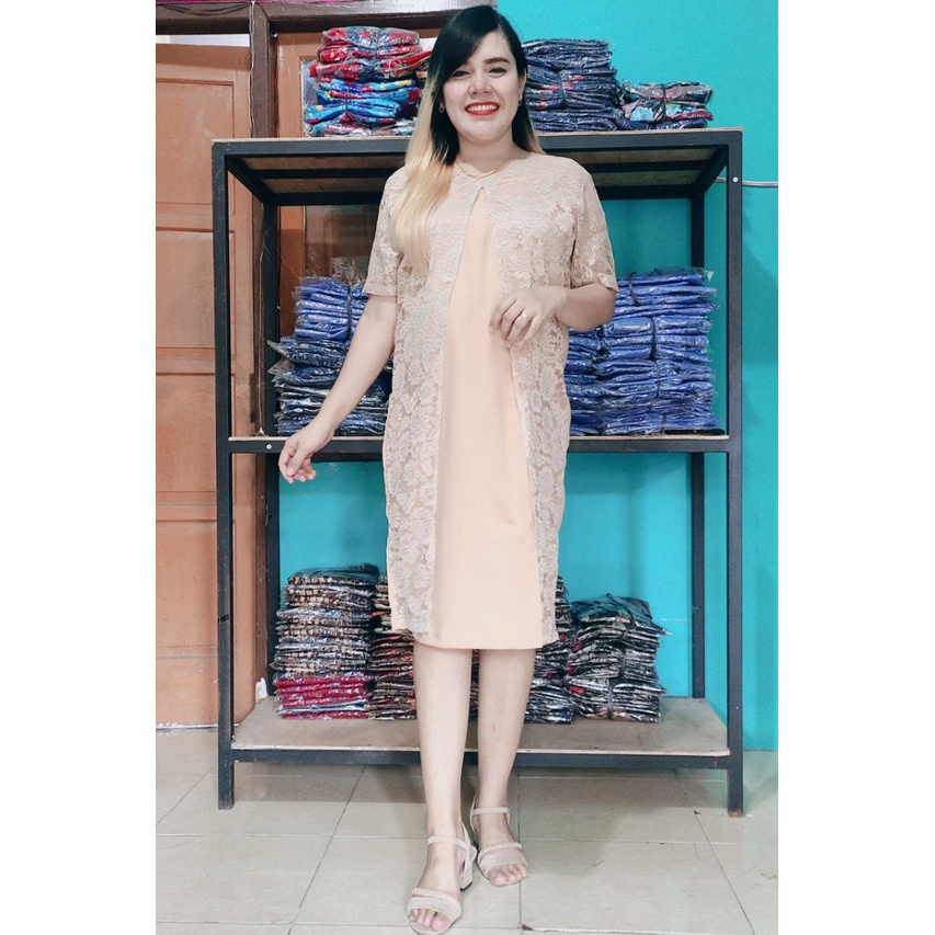 YBB DRESS FULL BROKAT GWEN JAHITAN BUTIK