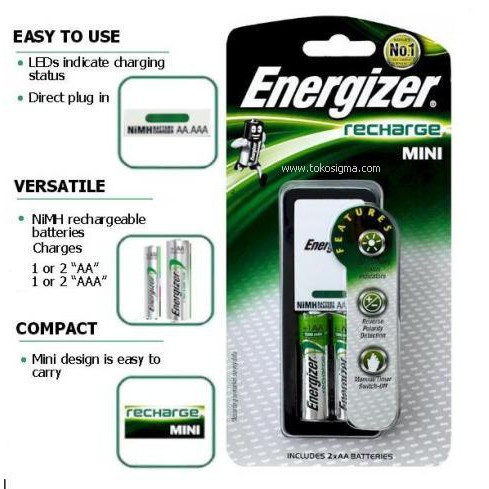 Energizer Mini Charger CHCC [Include 2Pcs AAA 700mAh] 2 slot