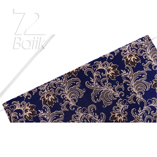 KAIN BATIK KATUN Premium Motif Kembang Warna Biru Dongker Dark Blue 729454 Cap 72 Jarik Jarit Samping Kebat Panjang Batik Katun Modern Premium Bahan Seragam Batik Pernikahan Kantor Keluarga Murah Kamen Jadi Batik Bali Lembaran