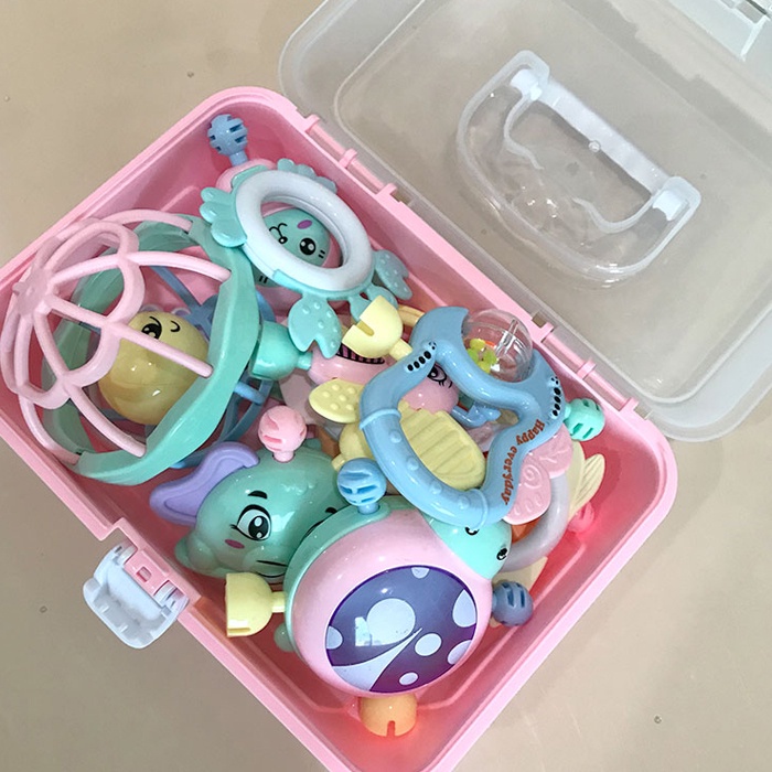 Gaudi Teether bayi gigitan bayi bpa free Mainan Kerincingan Bayi 0-12 Bulan Pendidikan Awal Teether Bayi Set Rattle Bayi Musik