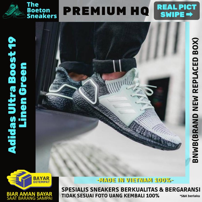 ADIDAS ULTRA BOOST 19 LINEN GREEN FOR MEN PREMIUM ORIGINAL QUALITY