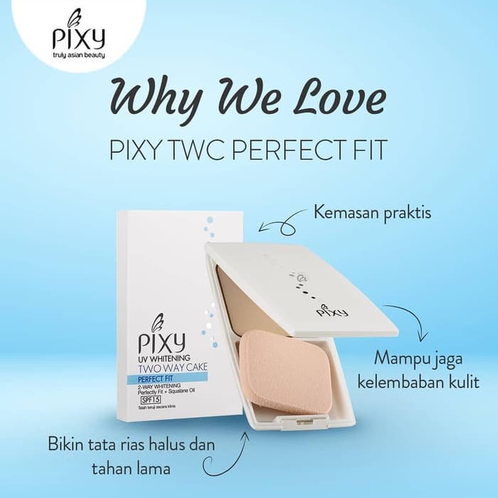 Pixy UV Whitening Two Way Cake Perfect Fit 12.2 gr / Pixy UV Whitening Two Way Cake Perfect Fit Refill / Pixy Whitening Two Way Cake Perfect Fit