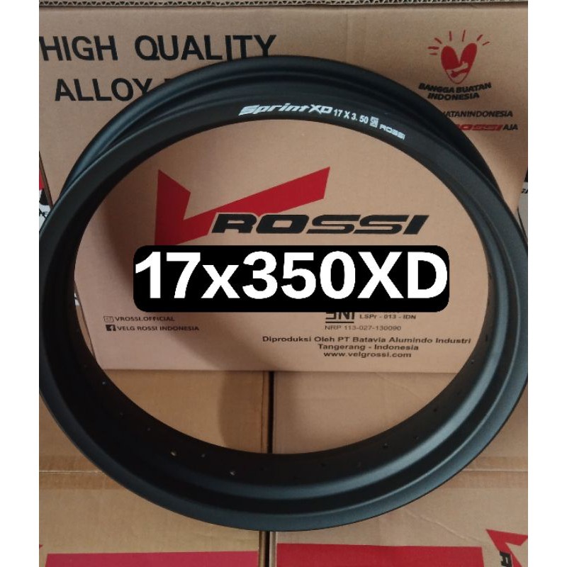 VELG PELAK ROSSI RING 17X350 SPRINT XD HOLE 36 BLACK DOFT