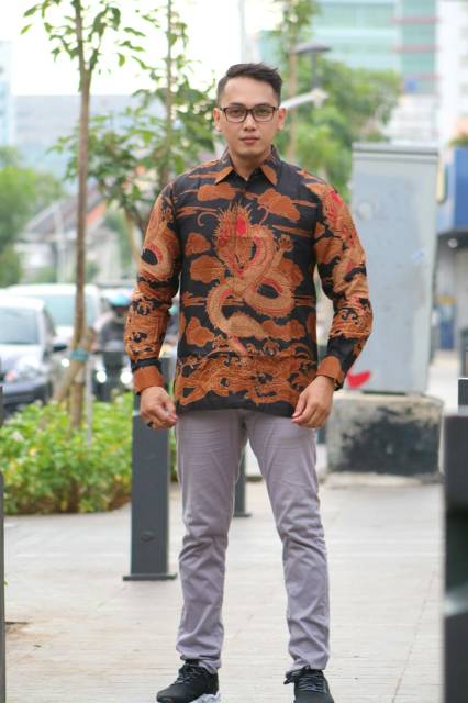 Kemeja Batik Panjang dobby laseman, furing hero