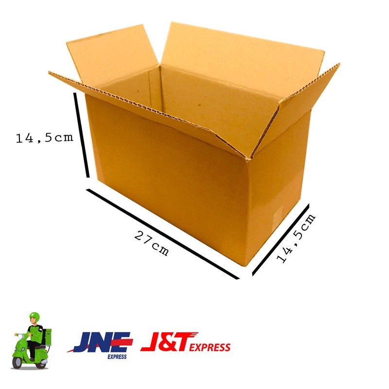 

kardus box single wall polos baru uk 27x14,5x14,5