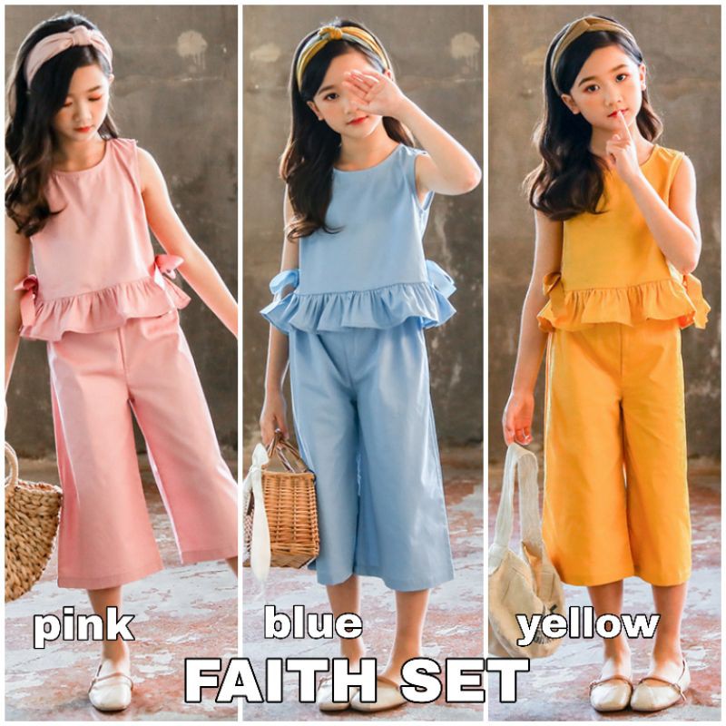 FAITH SET / BAJU SETELAN ANAK IMPORT KOREA / KULOT ANAK