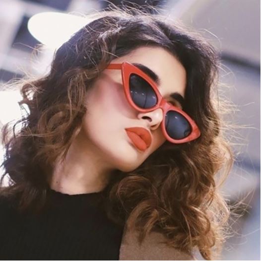 DF VZ027 Kacamata Segitiga Kacamata Korean Kacamata Hitam Ulzzang Triangle Vintage Cat Eye Sunglasse