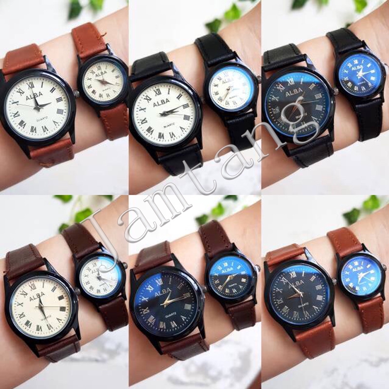 ✅ 1 Jam Tangan Couple Murah Kulit Ready Stock 6 Warna Harga Satuan C04