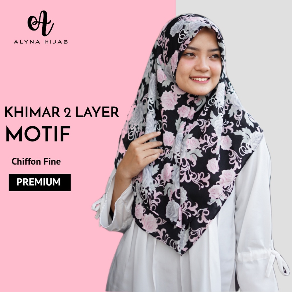 Khimar 2 Layer Polly Cotton Motif