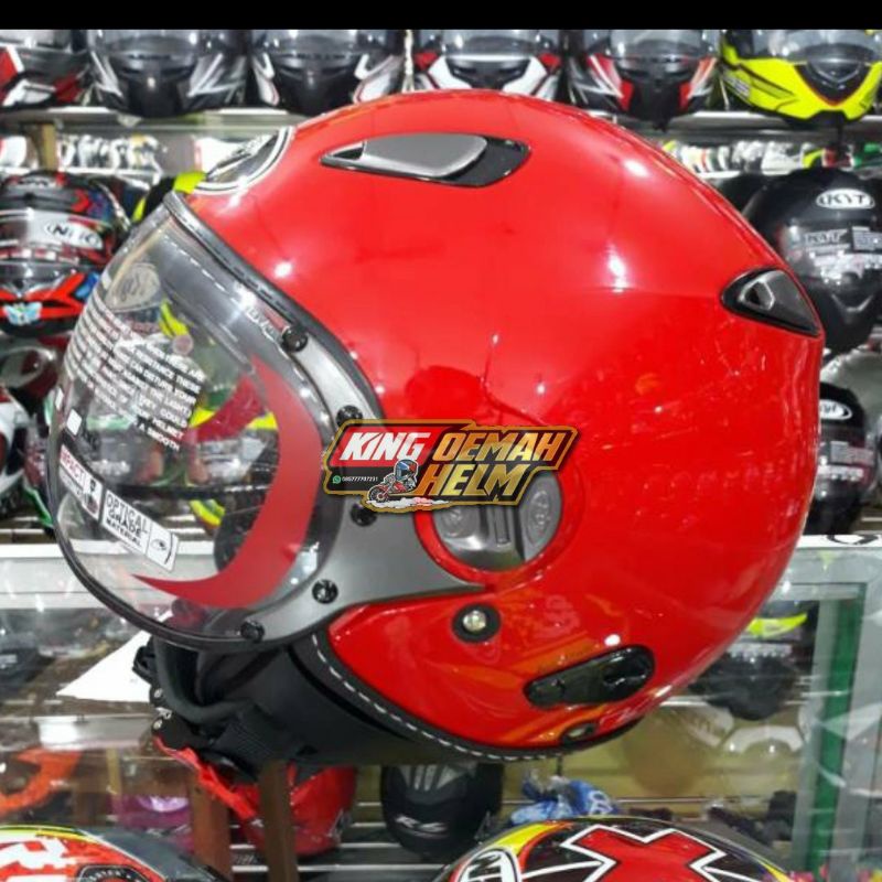 HELM KYT ELSICO FIRE RED HELM RETRO KYT MERAH FERRARI HELM VESPA HELM KLASIK HELM PILOT HELM MOTOR