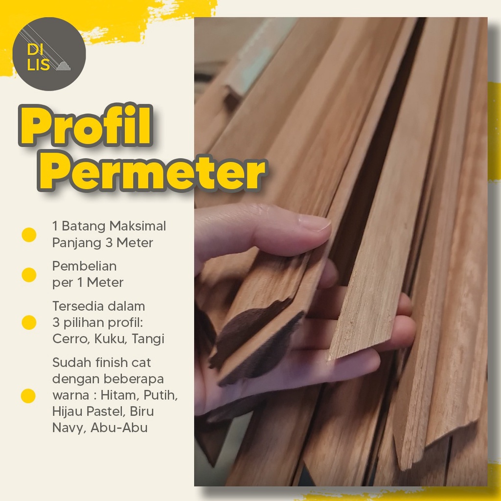 DILIS PROFIL WALL MOULDING LIS KAYU / DEKORASI DINDING