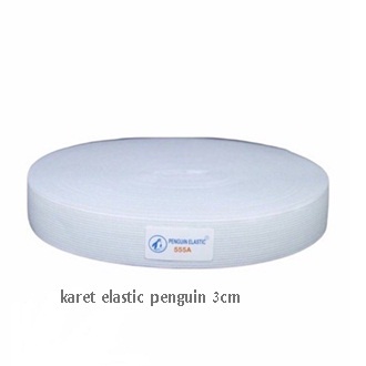 Karet Elastis Peguin 3cm Rol/Karet Celana Kolor Tebal