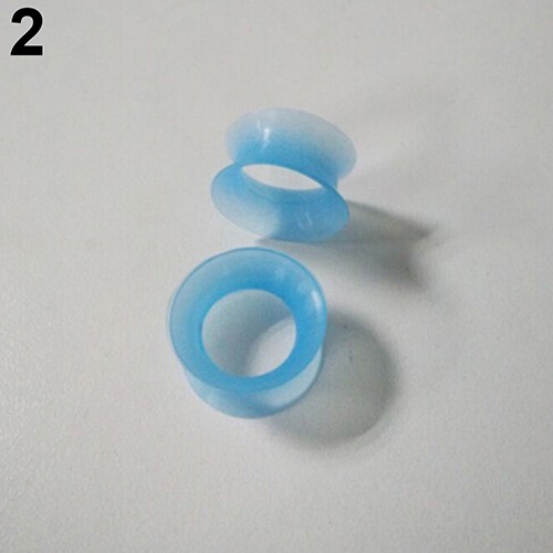 2 Pcs Soft Silicone Ear Flesh Tunnels Plug Stretcher Piercing Gauge Earrings