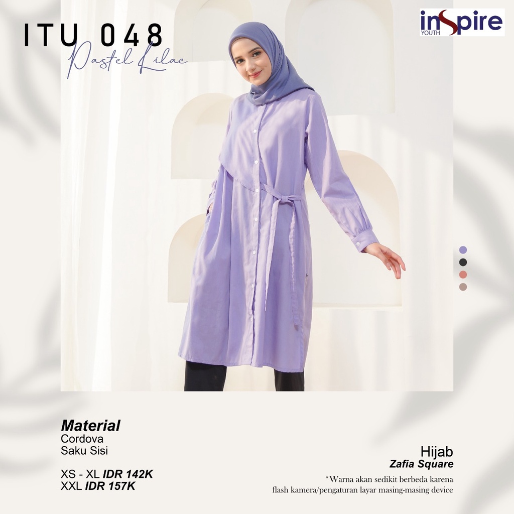 Inspire ITU 48 Atasan Tunik Muslimah Bahan Cordova Baju Wanita Polos Casual Outfit Daily OOTD