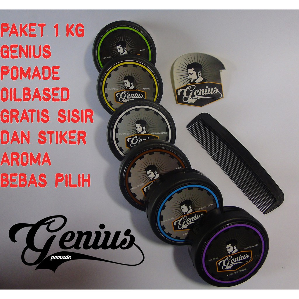 GENIUS POMADE 1 KG ISI 22PCS GRATIS SISIR DAN STIKER GROSIR
