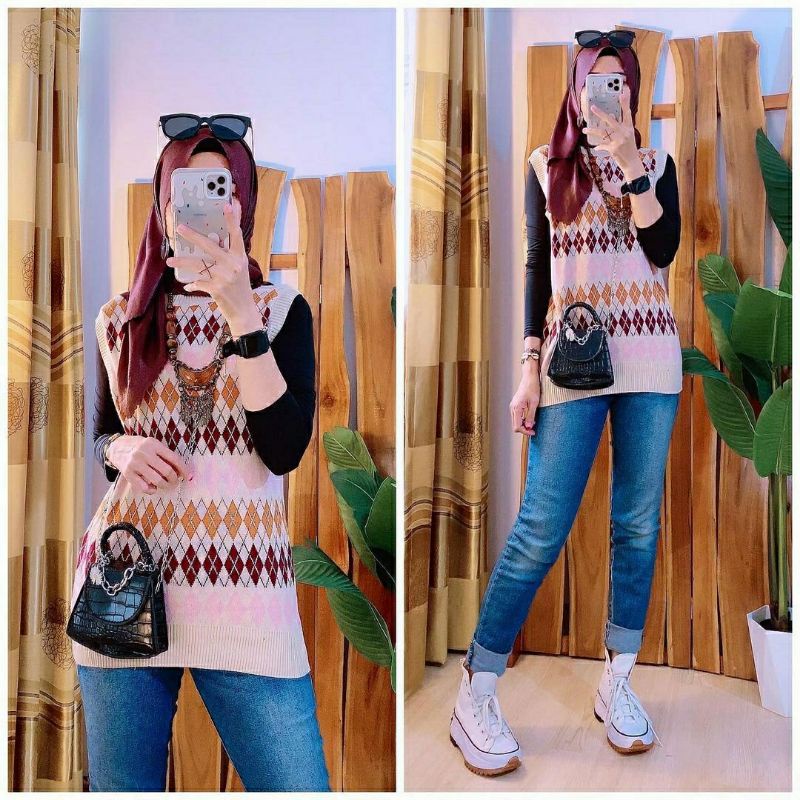 Winter Rompi, ROMPI RAJUT WANITA CANTIK FIT XXL LD 100-120 BAHAN RAJUT IMPORT TERMURAH OOTD