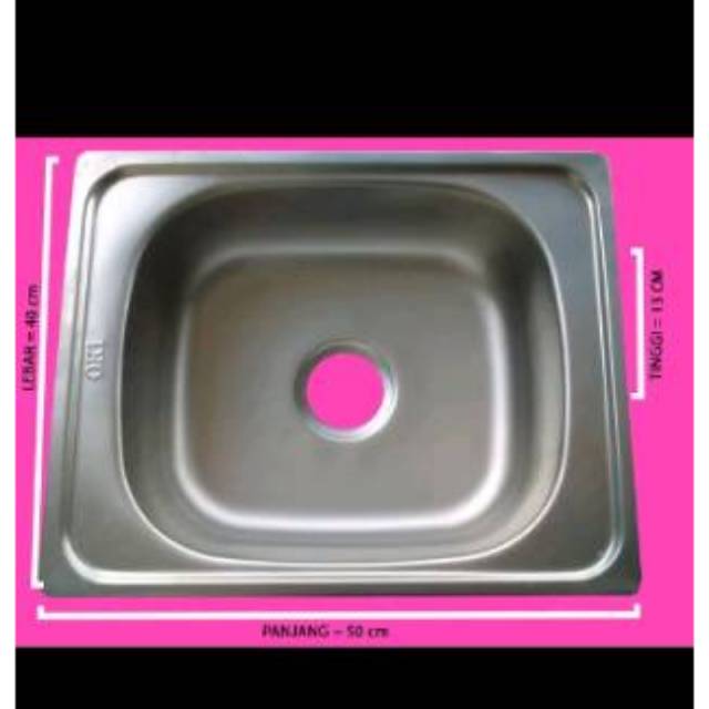 BAK CUCI PIRING STAINLESS STEEL 1 LUBANG/Obral Bak Cuci Piring Sink Wastafel BCP Stainless 50cm Tanpa Sayap BERKUALITAS