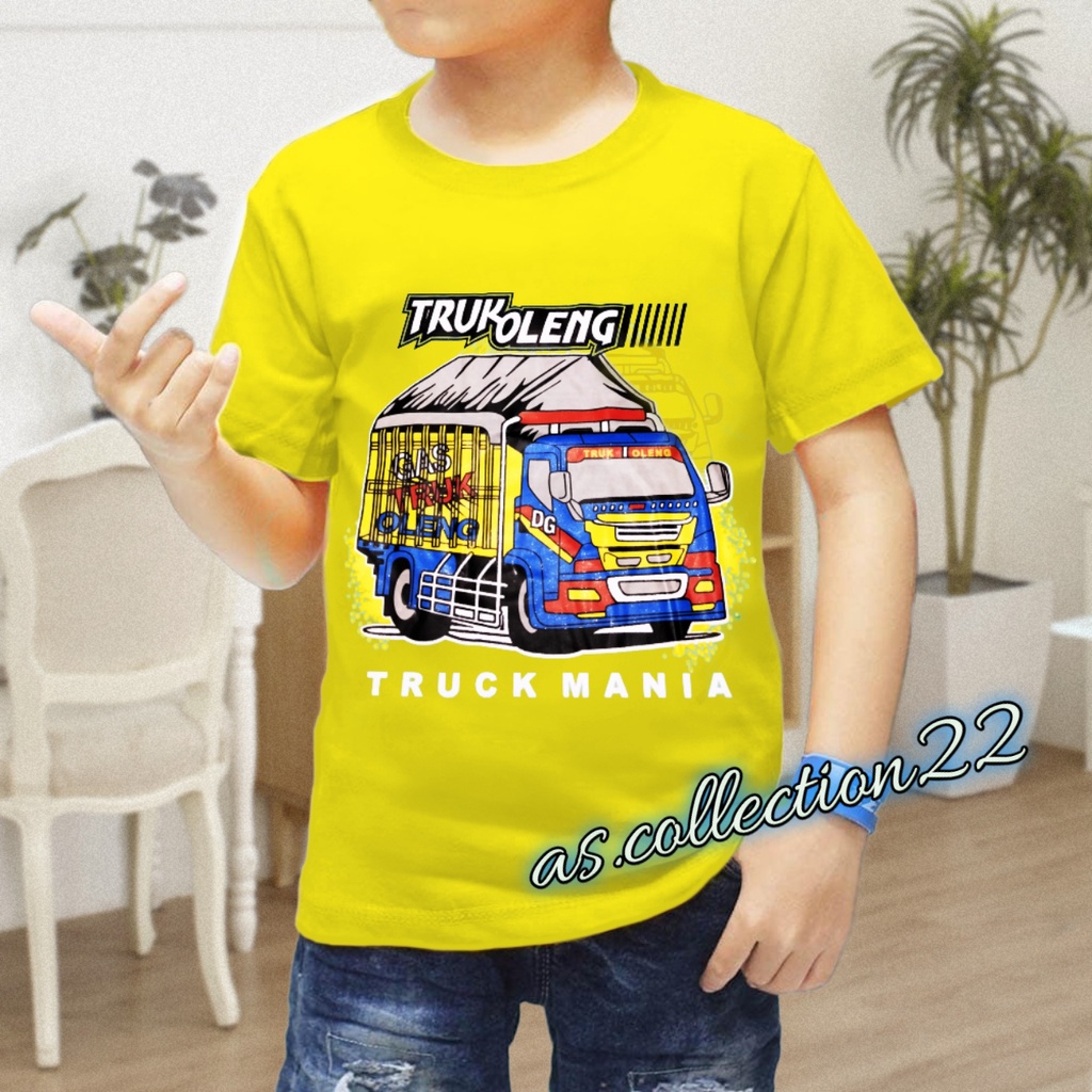 BAJU KAOS ANAK LAKI MOTIF TRUK OLENG//USIA 1-12 TAHUN