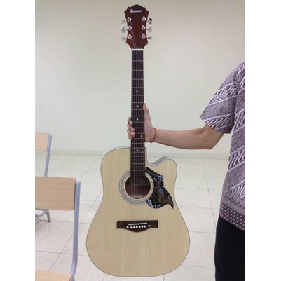 Gitar Akustik Merk Ibanez Jumbo Warna Natural Senar String Sunkay Buat Pemula Belajar Jakarta