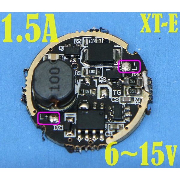 Driver Led Cree 1.5A CREE DRIVER 1.5A IN.6V-15V 1MODE 22MM
