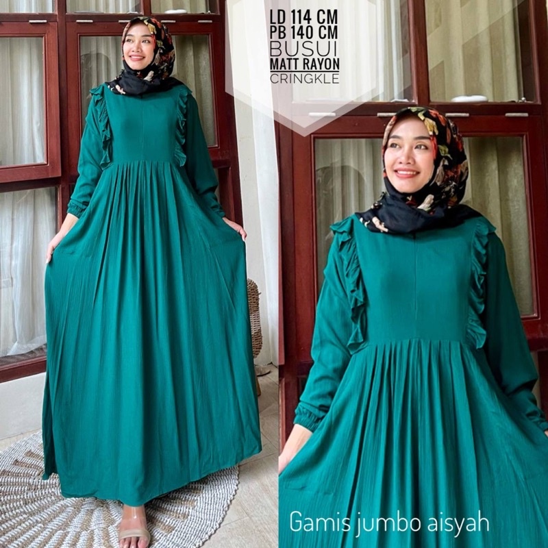 Gamis crinkle jumbo aisyah