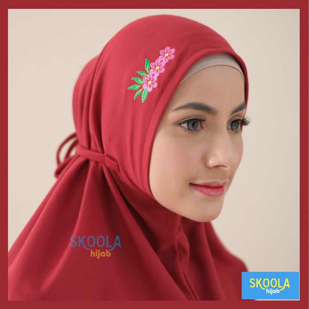 Jilbab Bergo Kaos Tali Jumbo Non Pet Terbaru AYESHA By Skoola Hijab